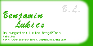 benjamin lukics business card